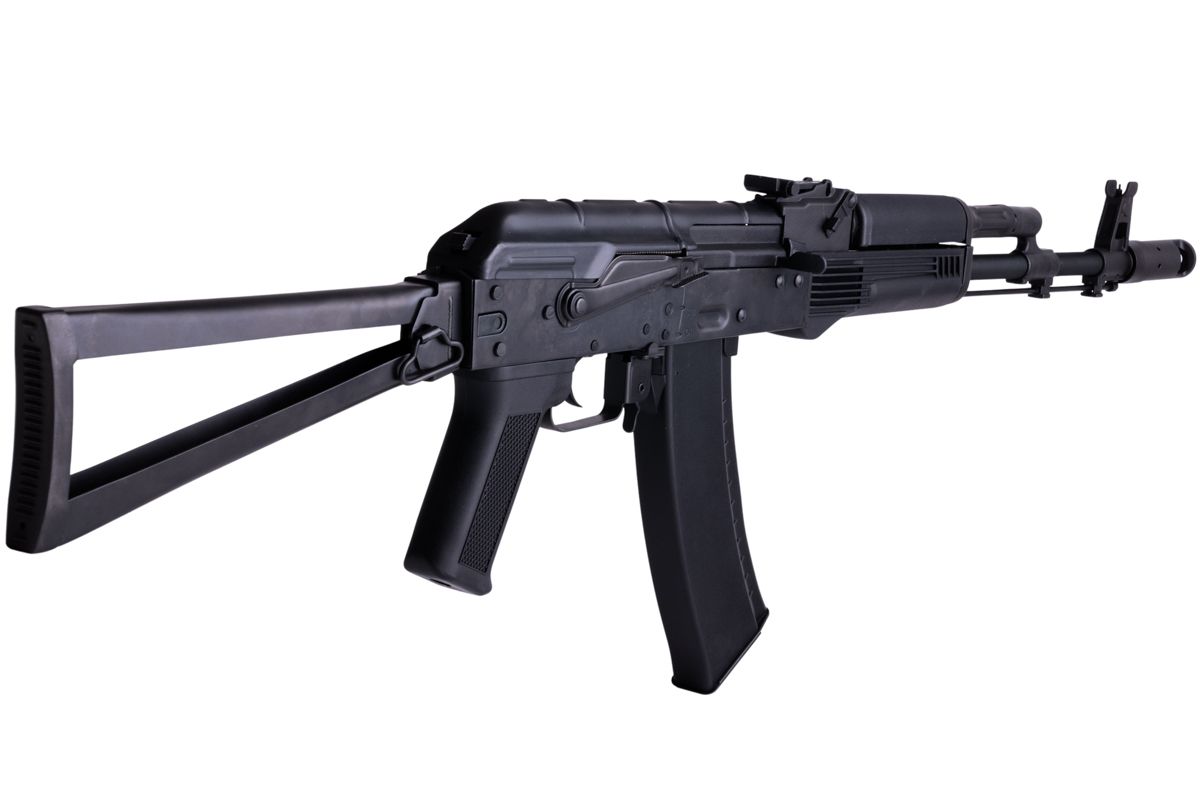 CYMA AK74M エアソフト AEG ライフル (三角ストック) - ブラック (メタル)(CM053)-AIRSOFT GOGO エアガン・サバゲー用品通販