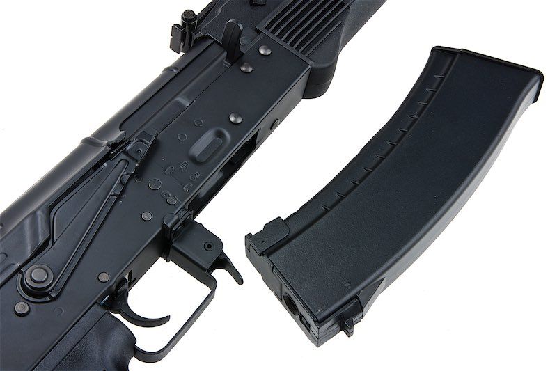CYMA AKS74M エアソフトガン AEG ライフル スチール製フォールディングストック付き - ブラック (メタル) (CM040)-AIRSOFT GOGO エアガン・サバゲー用品通販