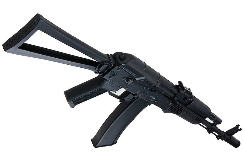 CYMA AKS74M エアソフトガン AEG ライフル スチール製フォールディングストック付き - ブラック (メタル) (CM040)-AIRSOFT GOGO エアガン・サバゲー用品通販