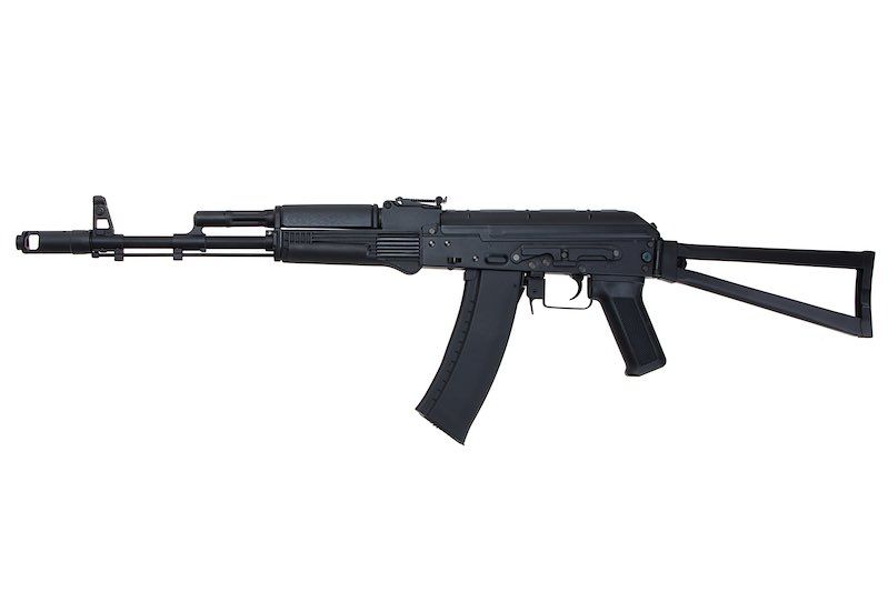 CYMA AKS74M エアソフトガン AEG ライフル スチール製フォールディングストック付き - ブラック (メタル) (CM040)-AIRSOFT GOGO エアガン・サバゲー用品通販