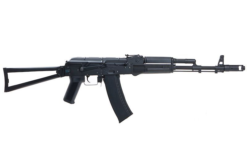 CYMA AKS74M エアソフトガン AEG ライフル スチール製フォールディングストック付き - ブラック (メタル) (CM040)-AIRSOFT GOGO エアガン・サバゲー用品通販