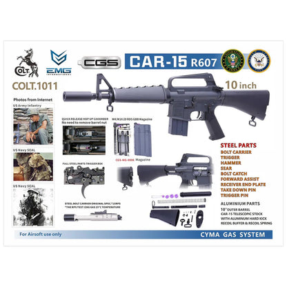 CYMA CGS COLT M607 CAR-15 SMG GBB Airsoft ( COLT.1011 )-AIRSOFT GOGO エアガン・サバゲー用品通販