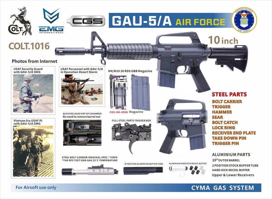 CYMA CGS COLT M610 GAU-5/A GBB Airsoft ( COLT.1016 )-AIRSOFT GOGO エアガン・サバゲー用品通販
