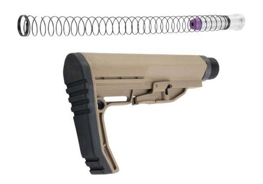 CYMA CGS MFスタイルストック + 6ポイントバッファーーチューブコンボセット（標準バージョン） - FDE-AIRSOFT GOGO エアガン・サバゲー用品通販