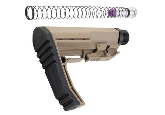 CYMA CGS MFスタイルストック + 6ポイントバッファーーチューブコンボセット（ショートバージョン） - FDE-AIRSOFT GOGO エアガン・サバゲー用品通販