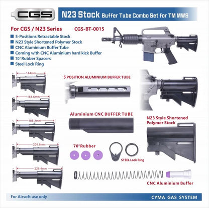 CYMA CGS N23 MWS M4 GBB用ストックセット（CGS-BT-0015）-AIRSOFT GOGO エアガン・サバゲー用品通販