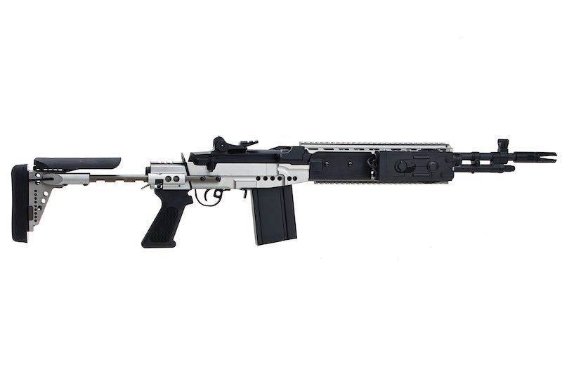 CYMA M14 EBR AEG 強化型バトルエアソフトライフル - 銀(ぎん)（メタル）（CM032G-SV）-AIRSOFT GOGO エアガン・サバゲー用品通販