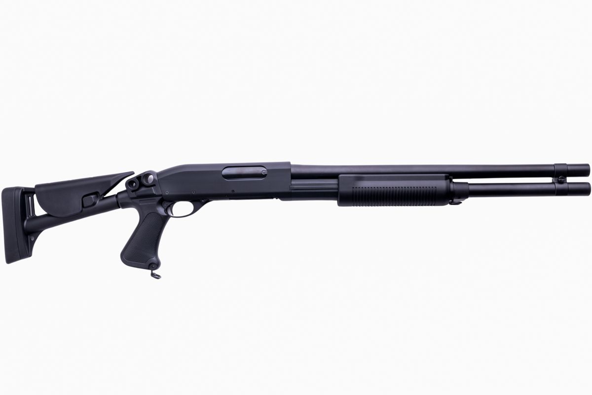CYMA M870 3ラウンドバースト マルチショット シェルローディング エアソフト ショットガン (格納式ストック)(CM353L)-AIRSOFT GOGO エアガン・サバゲー用品通販