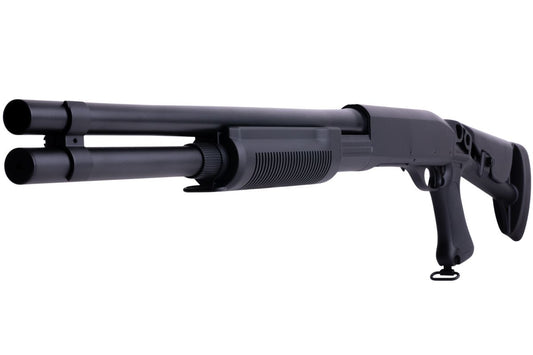 CYMA M870 3ラウンドバースト マルチショット シェルローディング エアソフト ショットガン (格納式ストック)(CM353L)-AIRSOFT GOGO エアガン・サバゲー用品通販