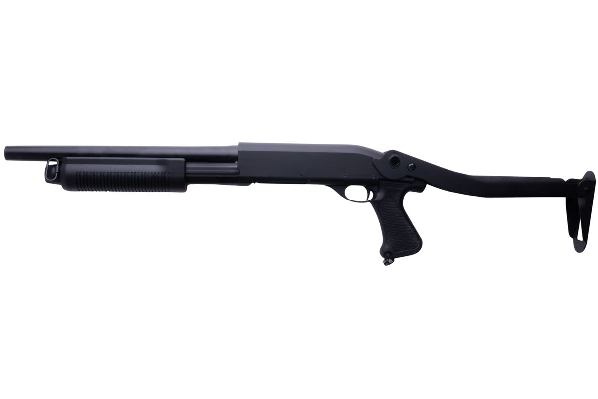 CYMA M870 3ラウンドバースト マルチショット シェルローディング エアソフト ショットガン (折りたたみ式ストック CQB)(CM352)-AIRSOFT GOGO エアガン・サバゲー用品通販
