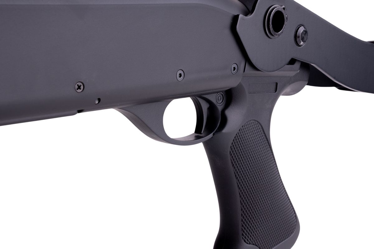 CYMA M870 3ラウンドバースト マルチショット シェルローディング エアソフト ショットガン (折りたたみ式ストック CQB)(CM352)-AIRSOFT GOGO エアガン・サバゲー用品通販