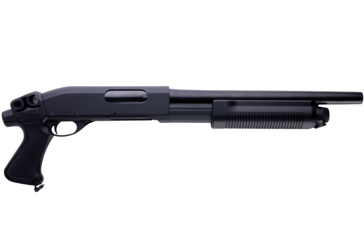 CYMA M870 3ラウンドバースト マルチショット シェルローディング エアソフト ショットガン (ピストルグリップ)(CM351)-AIRSOFT GOGO エアガン・サバゲー用品通販