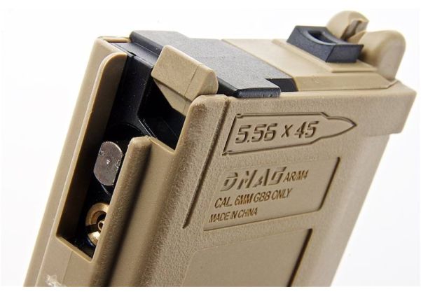 Double Eagle DMAG Tokyo Marui M4 MWS グリーンガスマガジン (35発、DE)-AIRSOFT GOGO エアガン・サバゲー用品通販