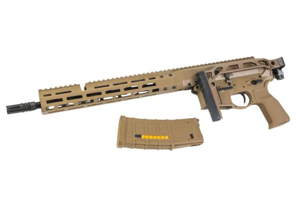 Double Eagle DWS-180 13.9 GBB エアソフトライフル (タン) - 折りたたみ式ストック、Dmag付き-AIRSOFT GOGO エアガン・サバゲー用品通販