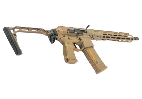Double Eagle DWS-180 13.9 GBB エアソフトライフル (タン) - 折りたたみ式ストック、Dmag付き-AIRSOFT GOGO エアガン・サバゲー用品通販