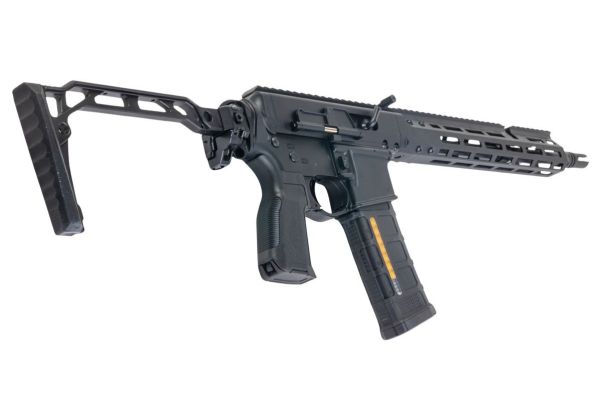Double Eagle DWS-180 13.9 GBB エアソフトライフル（ブラック） - 折りたたみ式ストック、Dmag付き-AIRSOFT GOGO エアガン・サバゲー用品通販