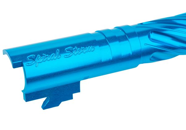 Dr. Black Hi-Capa 4.3 GBB アウターバレル（タイプ：スパイラルストーム、6063アルミニウム / アルミ、アクア）-AIRSOFT GOGO エアガン・サバゲー用品通販