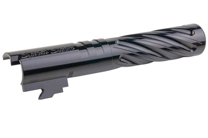 Dr. Black Hi-Capa 4.3 GBB用アウターバレル（タイプ：スパイラルストーム、6063アルミニウム / アルミ製、ブラック）-AIRSOFT GOGO エアガン・サバゲー用品通販