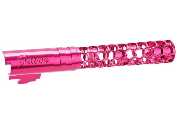 Dr. Black Hi-Capa 5.1 GBB アウターバレル (タイプ -Favos、6063 アルミニウム / アルミ、マゼンタ)-AIRSOFT GOGO エアガン・サバゲー用品通販