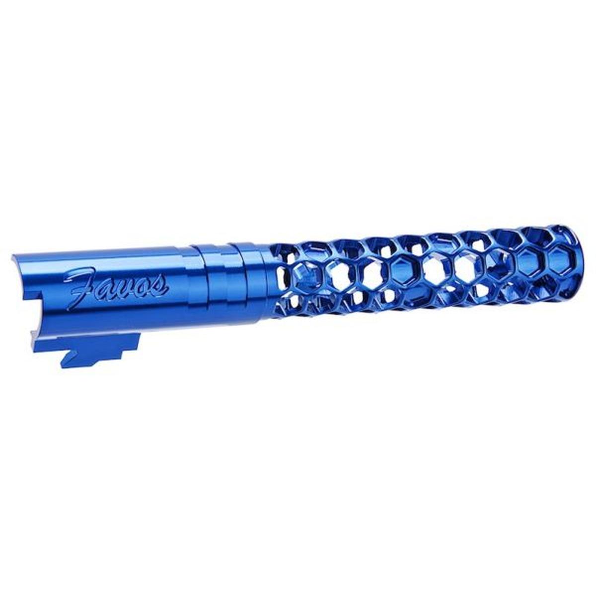 DR. BLACK HI-CAPA 5.1 GBB アウターバレル (タイプ -FAVOS、6063 アルミニウム、ブルー)-AIRSOFT GOGO エアガン・サバゲー用品通販