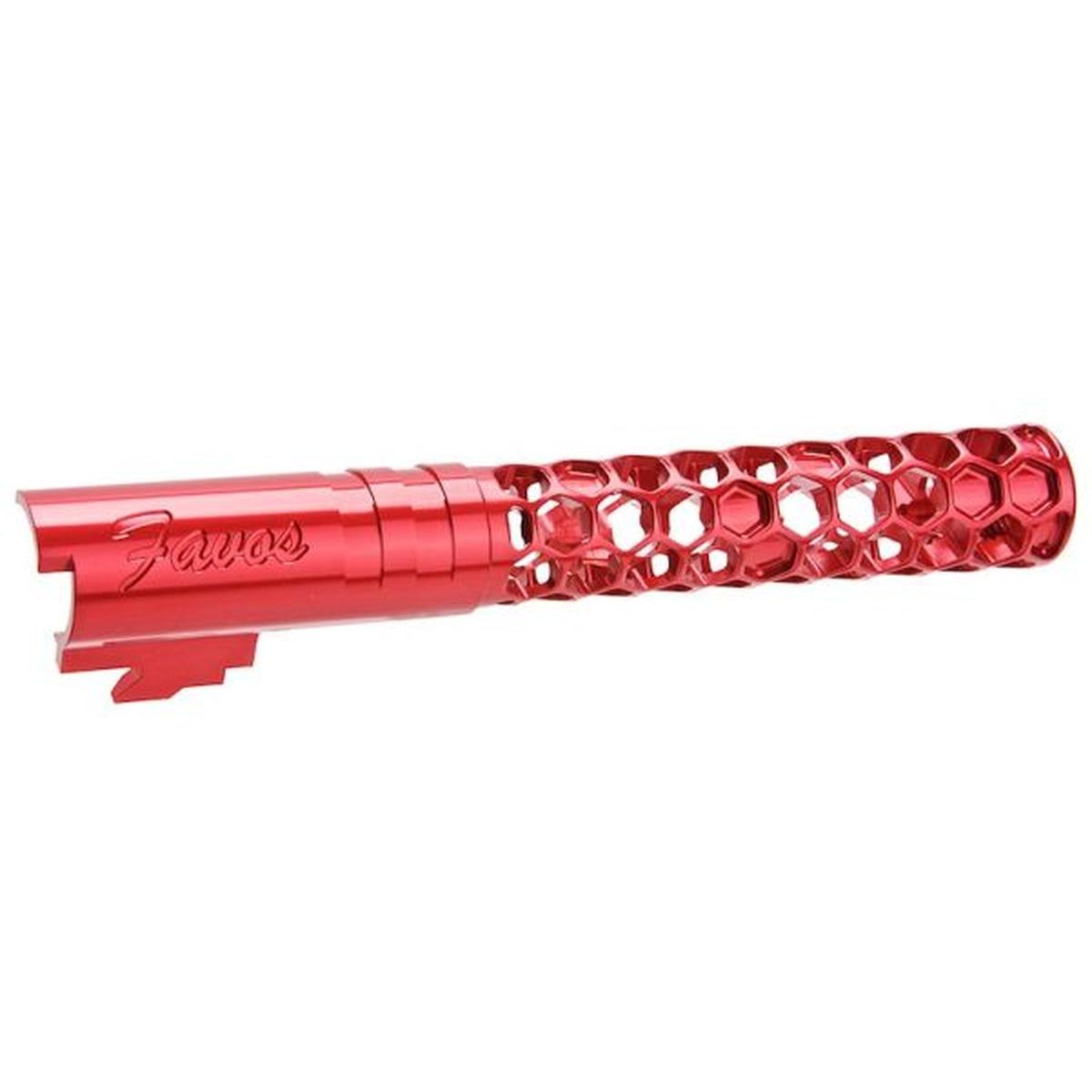 DR. BLACK HI-CAPA 5.1 GBB アウターバレル (タイプ -FAVOS、6063 アルミニウム、レッド)-AIRSOFT GOGO エアガン・サバゲー用品通販