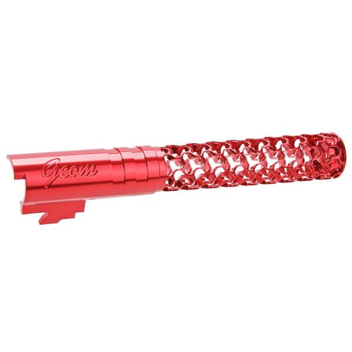 DR. BLACK HI-CAPA 5.1 GBB アウターバレル (タイプ -GEOM、6063 アルミニウム、レッド)-AIRSOFT GOGO エアガン・サバゲー用品通販