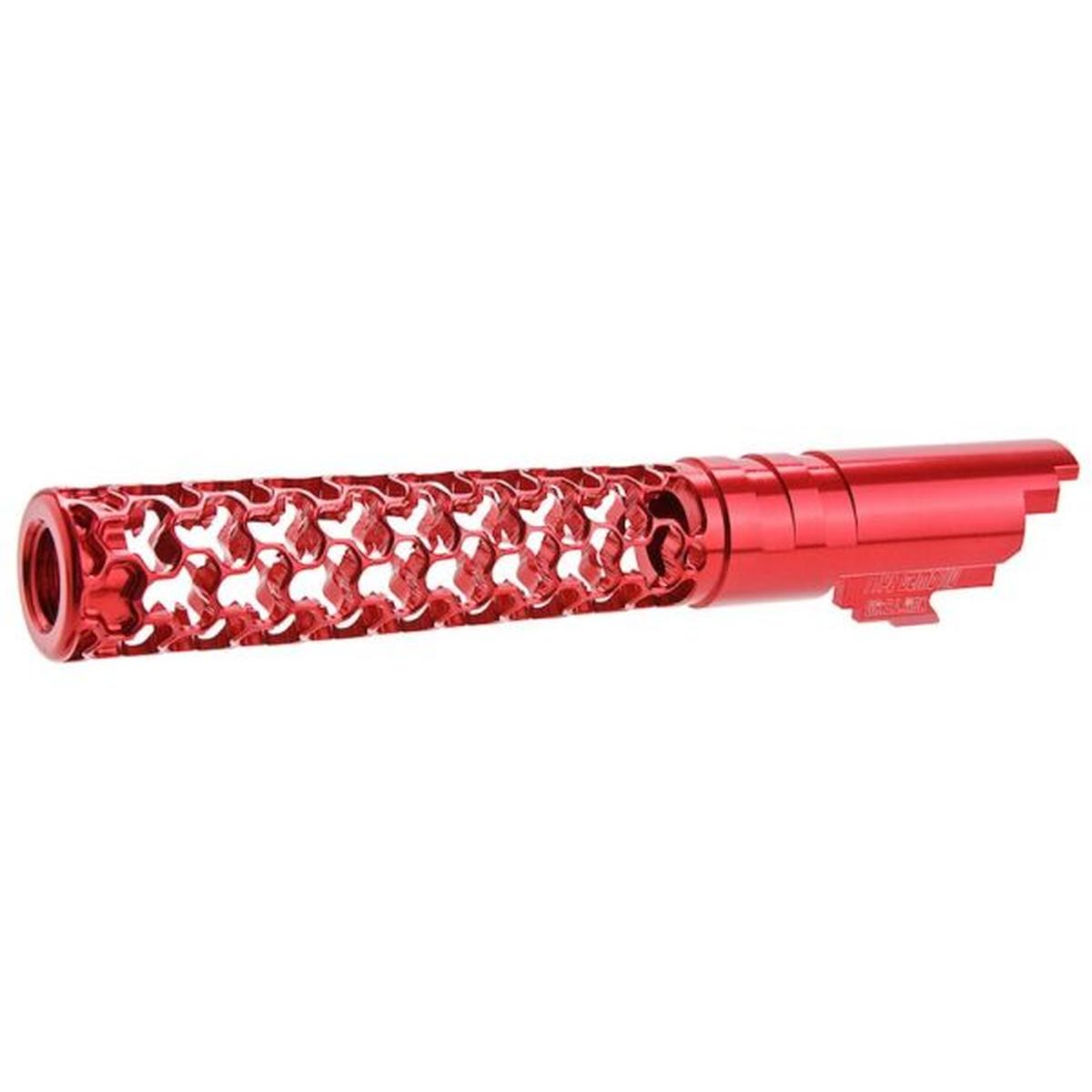 DR. BLACK HI-CAPA 5.1 GBB アウターバレル (タイプ -GEOM、6063 アルミニウム、レッド)-AIRSOFT GOGO エアガン・サバゲー用品通販