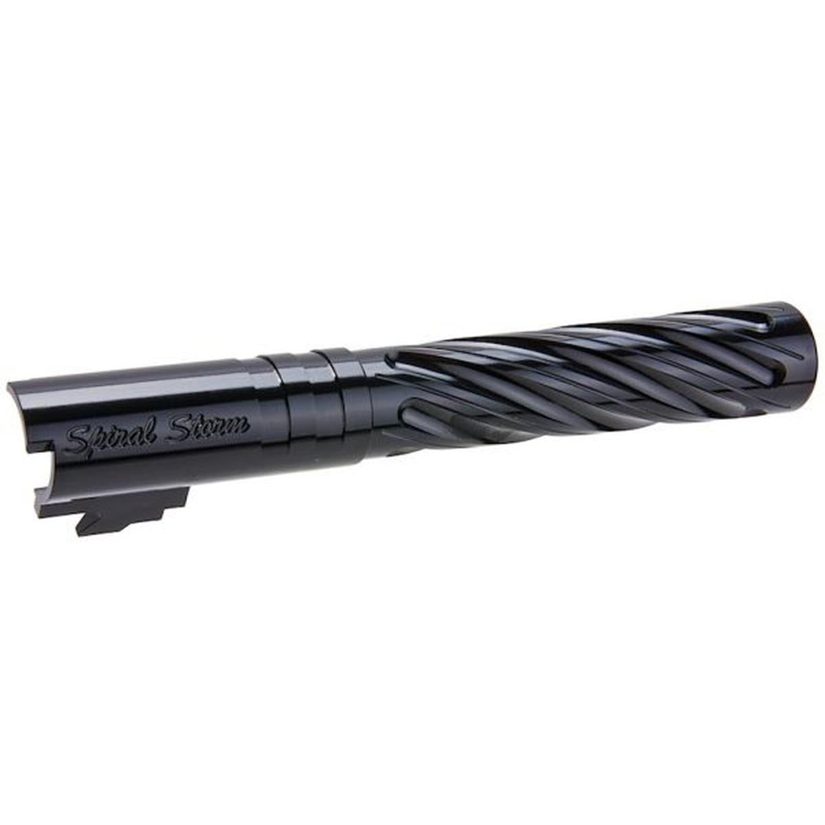 DR. BLACK HI-CAPA 5.1 GBB アウターバレル (タイプ -SPIRAL STORM、6063 アルミニウム、ブラック)-AIRSOFT GOGO エアガン・サバゲー用品通販