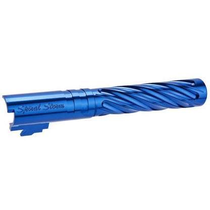 DR. BLACK HI-CAPA 5.1 GBB アウターバレル (タイプ -SPIRAL STORM、6063 アルミニウム、ブルー)-AIRSOFT GOGO エアガン・サバゲー用品通販