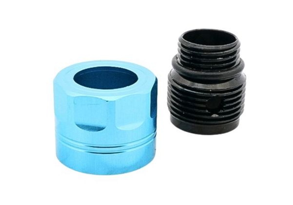 Dr. Black ス赤アダプターー タイプA (アクア、アルミニウム / アルミ) - 11mm CW から 14mm CCW-AIRSOFT GOGO エアガン・サバゲー用品通販