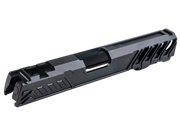 Dr. Black Tokyo Marui ハイキャパ 5.1 GBB アルミ製スタンダードGBBスライド（タイプ「W」、ブラック）-AIRSOFT GOGO エアガン・サバゲー用品通販