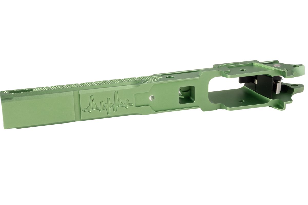 Dr. Black Tokyo Marui ハイキャパ 5.1 GBB フレーム (スタイル 05、CNC アルミニウム / アルミ、グリーン)-AIRSOFT GOGO エアガン・サバゲー用品通販