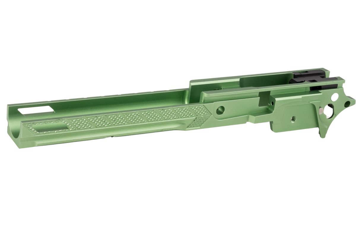 Dr. Black Tokyo Marui ハイキャパ 5.1 GBB フレーム (スタイル 05、CNC アルミニウム / アルミ、グリーン)-AIRSOFT GOGO エアガン・サバゲー用品通販