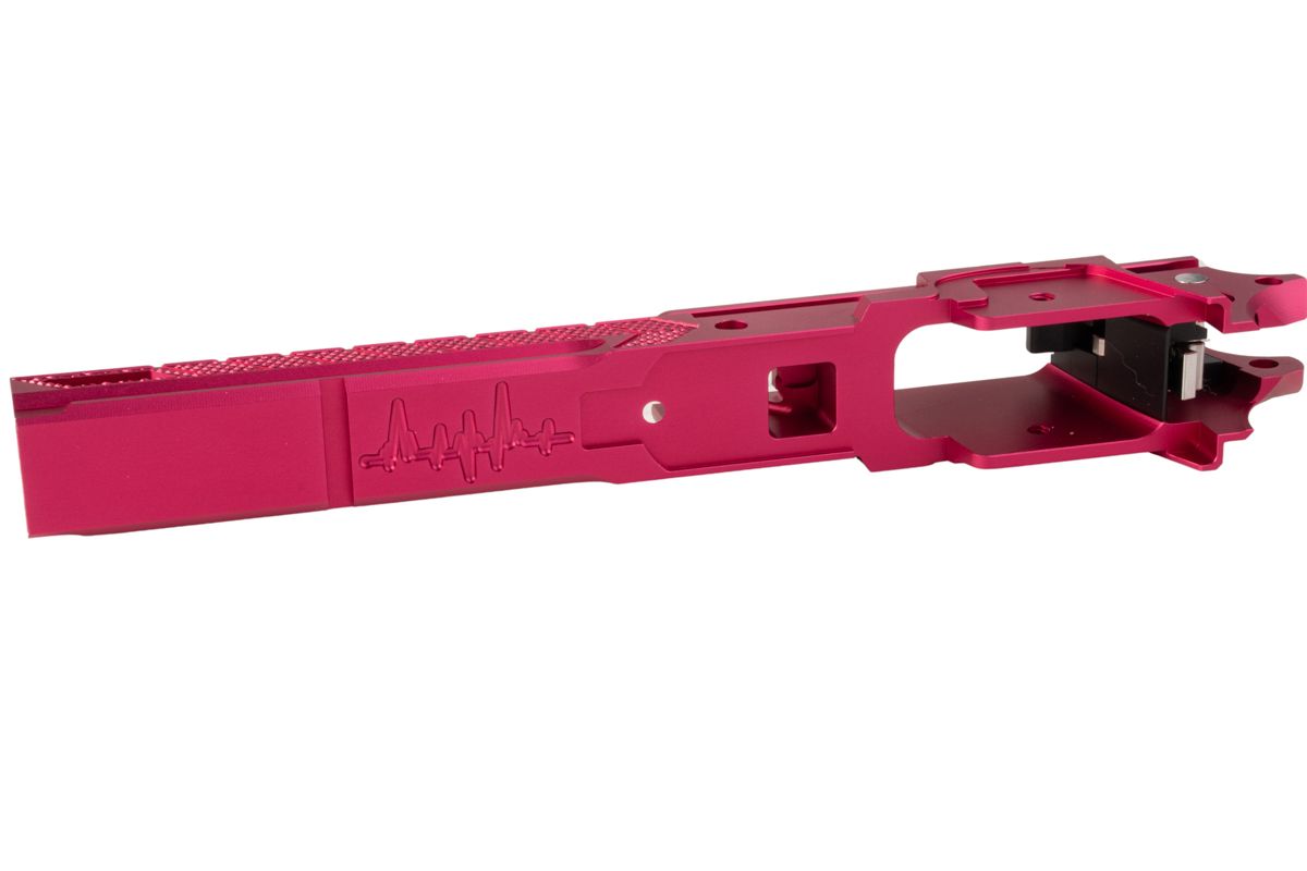 Dr. Black Tokyo Marui ハイキャパ 5.1 GBB フレーム (スタイル 05、CNC アルミニウム / アルミ、マゼンタ)-AIRSOFT GOGO エアガン・サバゲー用品通販