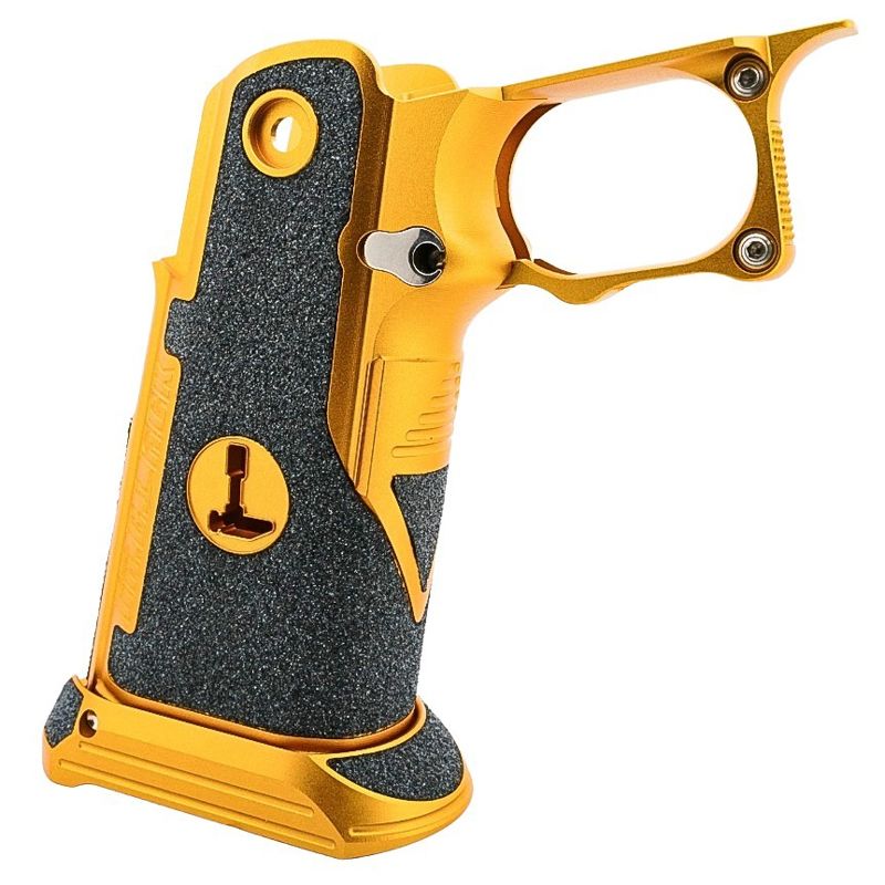 Dr. Black Tokyo Marui ハイキャパ GBB アルミグリップ (タイプC、金(きん))-AIRSOFT GOGO エアガン・サバゲー用品通販
