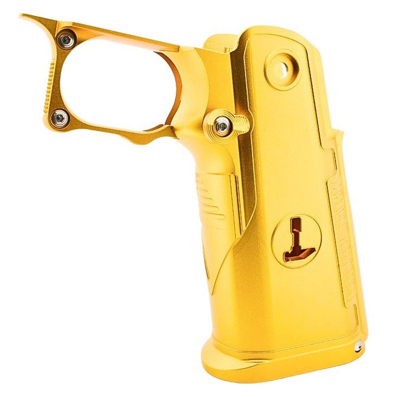 Dr. Black Tokyo Marui ハイキャパ GBB アルミグリップ (タイプC、金(きん))-AIRSOFT GOGO エアガン・サバゲー用品通販
