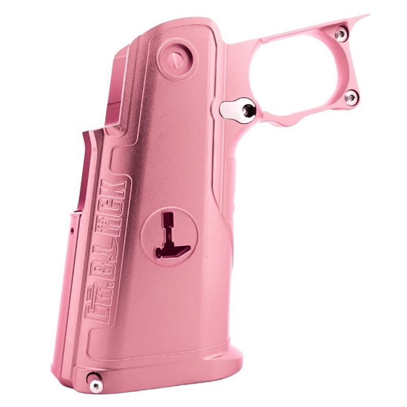 Dr. Black Tokyo Marui ハイキャパ GBB アルミグリップ (タイプC、ピンク)-AIRSOFT GOGO エアガン・サバゲー用品通販