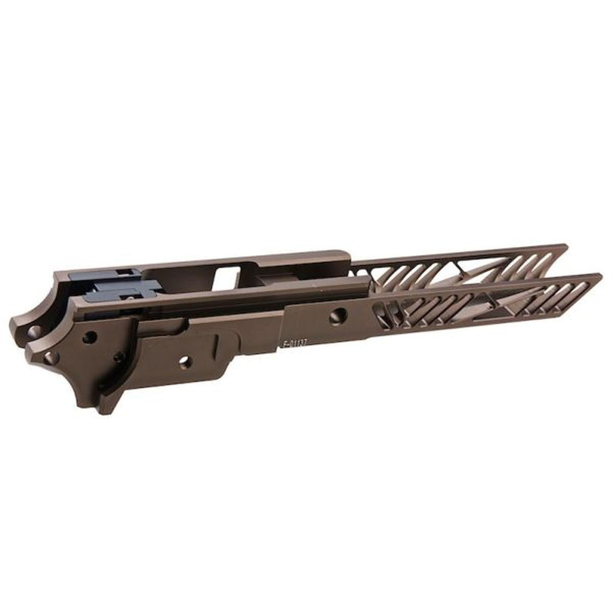 Dr. Black Tokyo Marui ハイキャパ GBB フレーム (CNC アルミニウム、4.3 インチ、タイプ 1) - 茶色-AIRSOFT GOGO エアガン・サバゲー用品通販