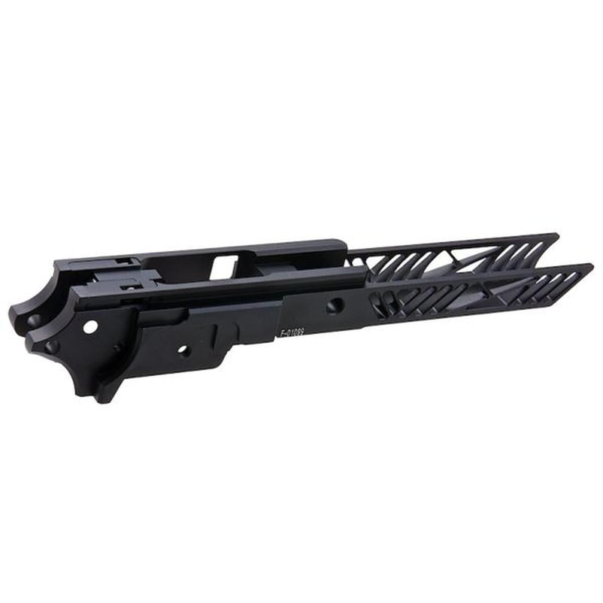 Dr. Black Tokyo Marui ハイキャパ GBB フレーム (CNC アルミニウム、4.3 インチ、タイプ 1) - ブラック-AIRSOFT GOGO エアガン・サバゲー用品通販