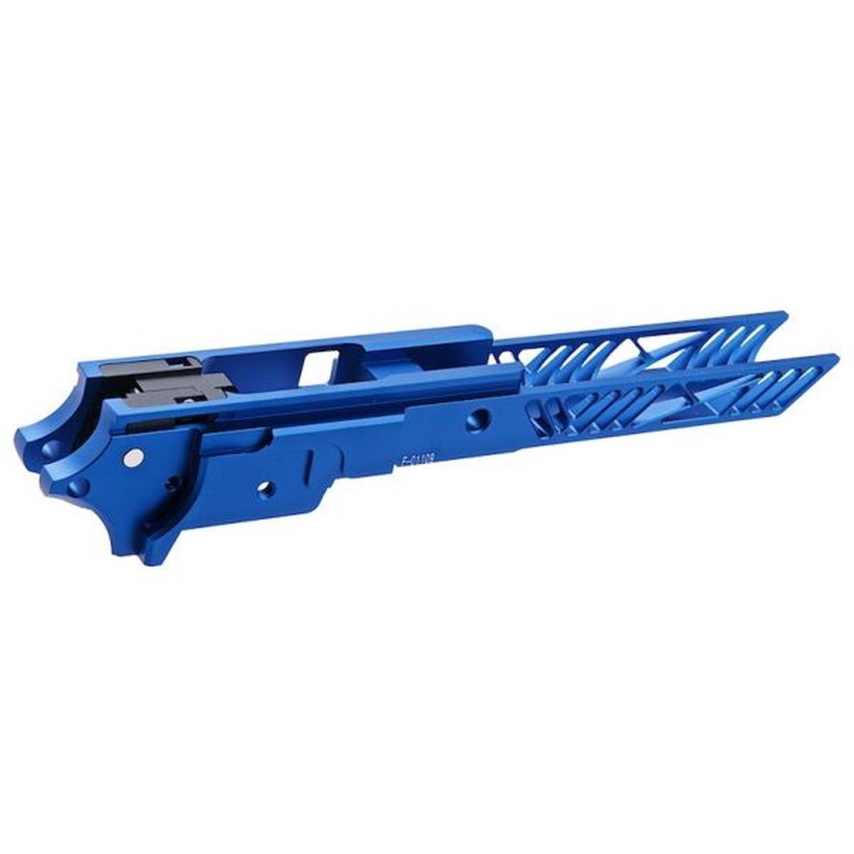 Dr. Black Tokyo Marui ハイキャパ GBB フレーム (CNC アルミニウム、4.3 インチ、タイプ 1) - ブルー-AIRSOFT GOGO エアガン・サバゲー用品通販