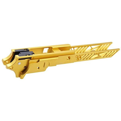 Dr. Black Tokyo Marui ハイキャパ GBB フレーム (CNC アルミニウム、4.3 インチ、タイプ 1) - ゴールド-AIRSOFT GOGO エアガン・サバゲー用品通販