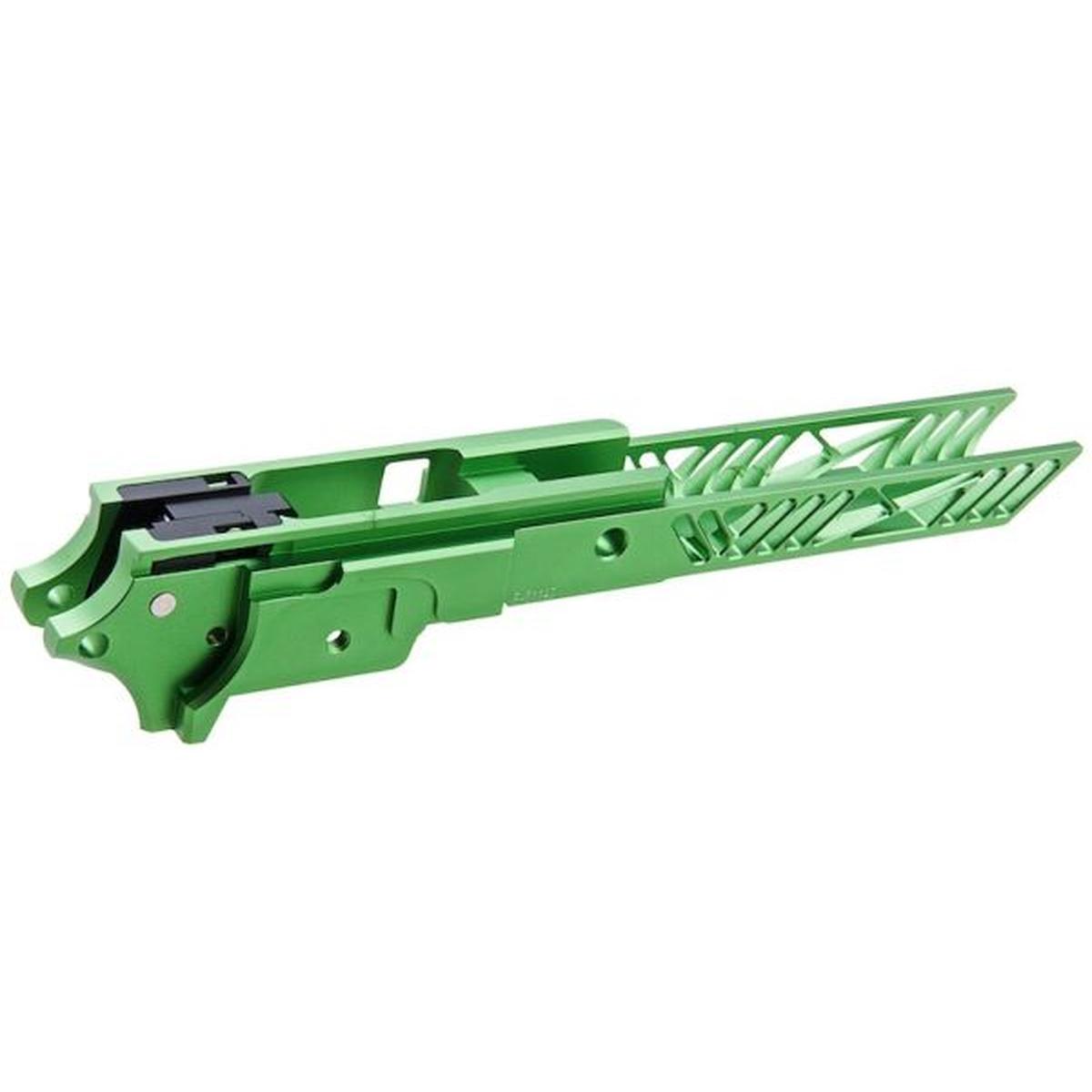 Dr. Black Tokyo Marui ハイキャパ GBB フレーム (CNC アルミニウム、4.3 インチ、タイプ 1) - グリーン-AIRSOFT GOGO エアガン・サバゲー用品通販