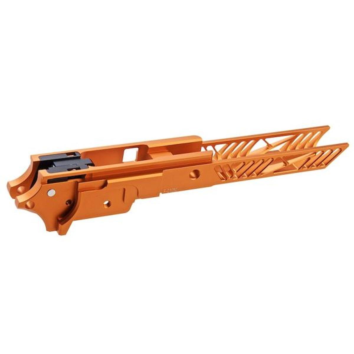 Dr. Black Tokyo Marui ハイキャパ GBB フレーム (CNC アルミニウム、4.3 インチ、タイプ 1) - オレンジ-AIRSOFT GOGO エアガン・サバゲー用品通販