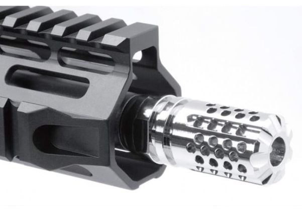 Dytac SLR Synergy Mini コンペンセイター 5.56 (14mm CCW) (SLR Rifleworks ライセンス製品) - チタン銀(ぎん)-AIRSOFT GOGO エアガン・サバゲー用品通販