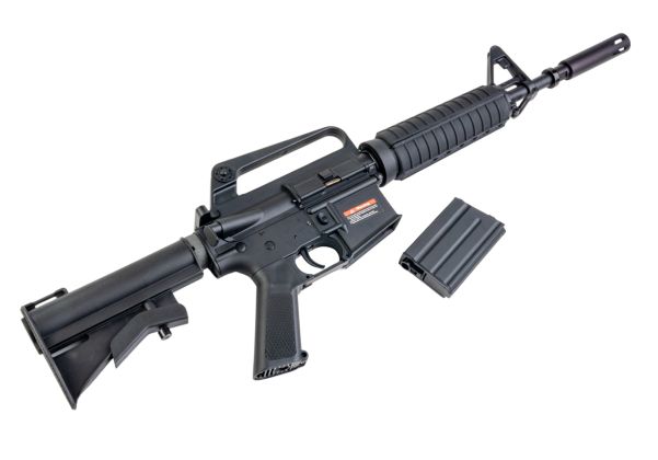 E&C COLT XM177E2 エアソフト電動ライフル（EC325 QC 2.0(機械の)メカボックス搭載） - ブラック（Cybergun社ライセンス商品）-AIRSOFT GOGO エアガン・サバゲー用品通販