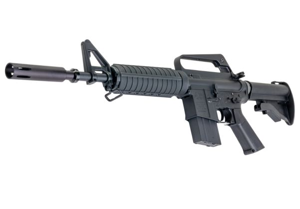 E&C COLT XM177E2 エアソフト電動ライフル（EC325 QC 2.0(機械の)メカボックス搭載） - ブラック（Cybergun社ライセンス商品）-AIRSOFT GOGO エアガン・サバゲー用品通販