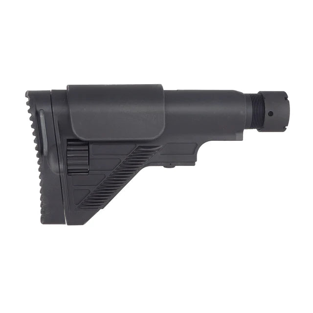 E&C G28スタイル 伸縮式ストック（チューブ付き）G28 AEGエアソフトガン用（EC-MP1044) - ブラック-AIRSOFT GOGO エアガン・サバゲー用品通販