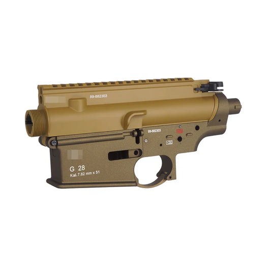 E&C G28スタイル メタルレシーバー（G28 / HK417 AEG用、EC-MP319B) - タン / RAL8000-AIRSOFT GOGO エアガン・サバゲー用品通販