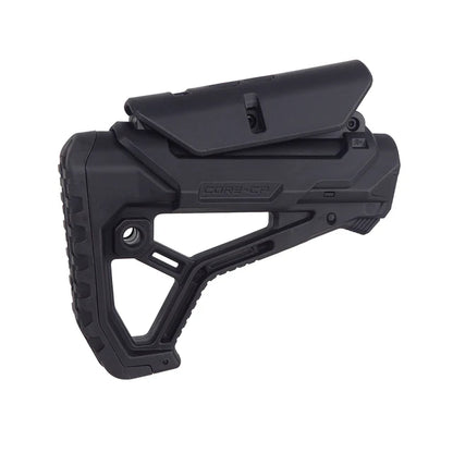 E&C GL-CORE CPスタイル AR/M4エアソフトガン用リトラクタブルストック (EC-MP185) - ブラック-AIRSOFT GOGO エアガン・サバゲー用品通販