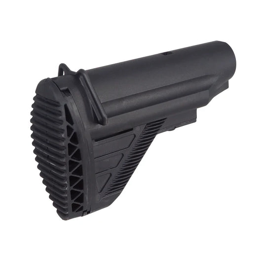 E&C HK417スタイル 伸縮式ストック（チューブ付き） HK417 AEGエアソフトガン用（EC-MP1043-A ) - ブラック-AIRSOFT GOGO エアガン・サバゲー用品通販